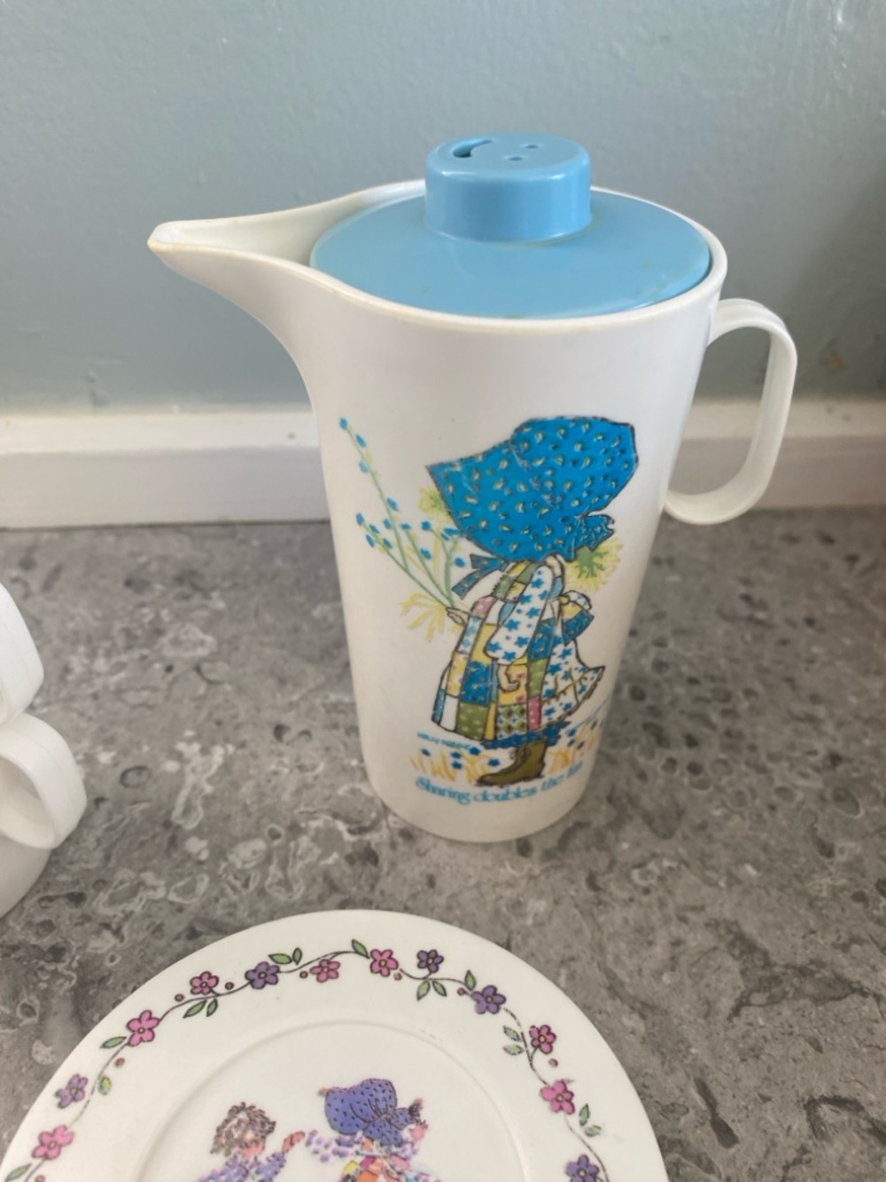 Holly Hobbie Blue & White plastic Tea Set - Picture 14 of 15